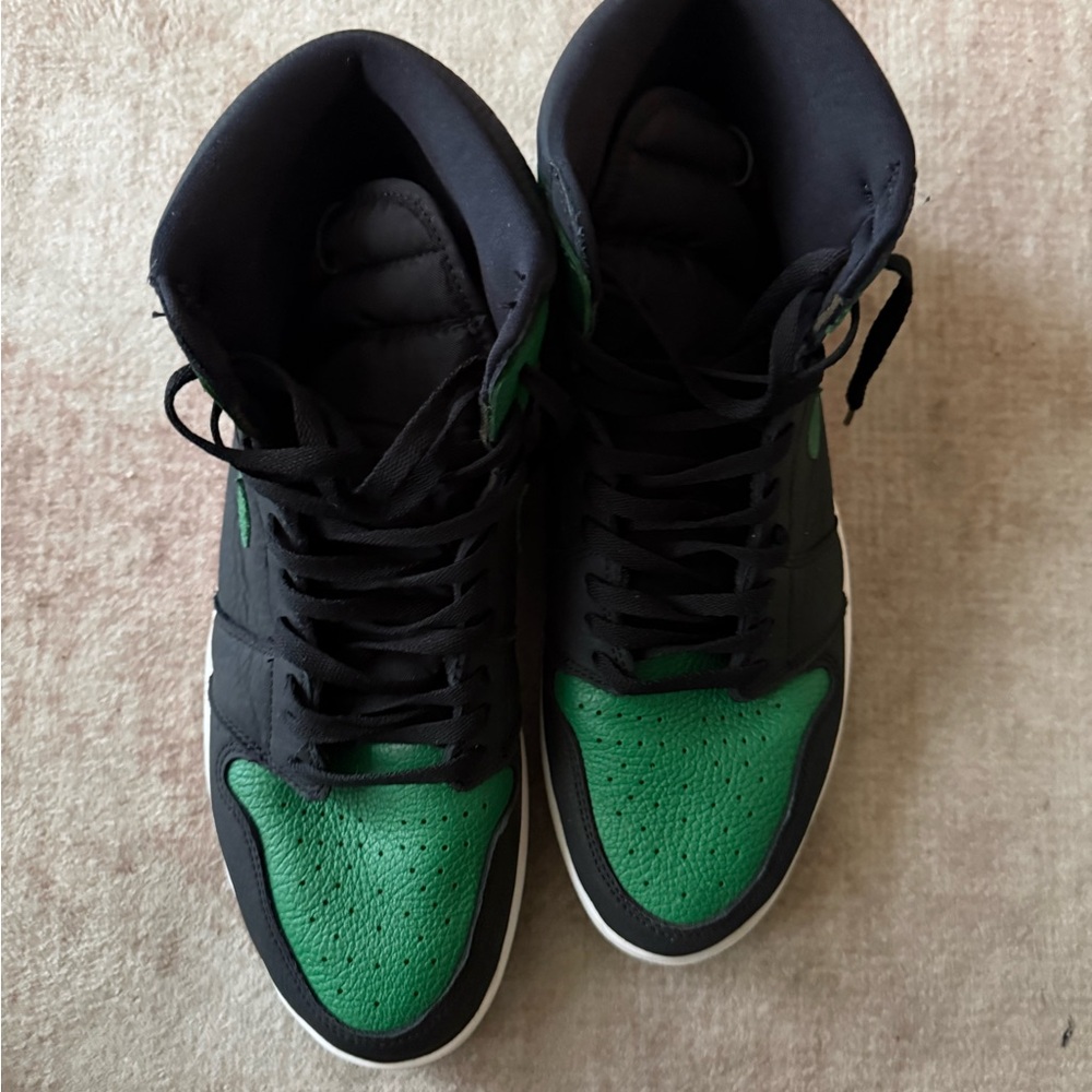 Jordan 1 Men’s High-Top Sneakers in Black and Green